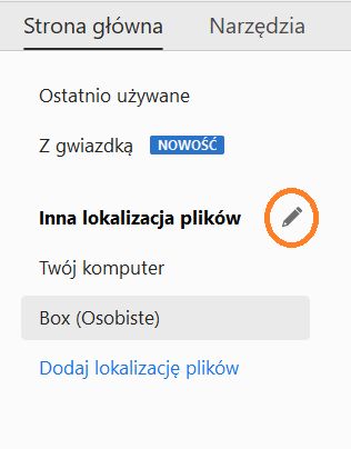 Przycisk Edycja dla kont online