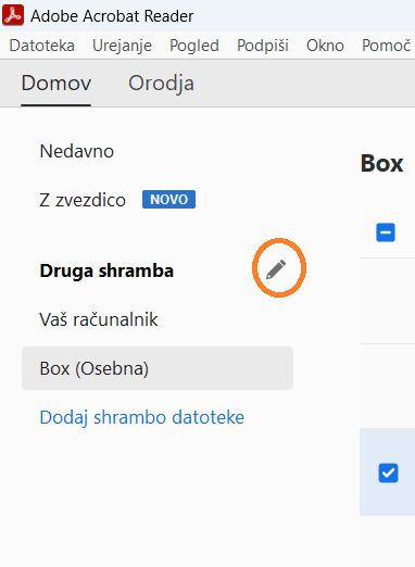 Gumb za urejanje spletnih računov