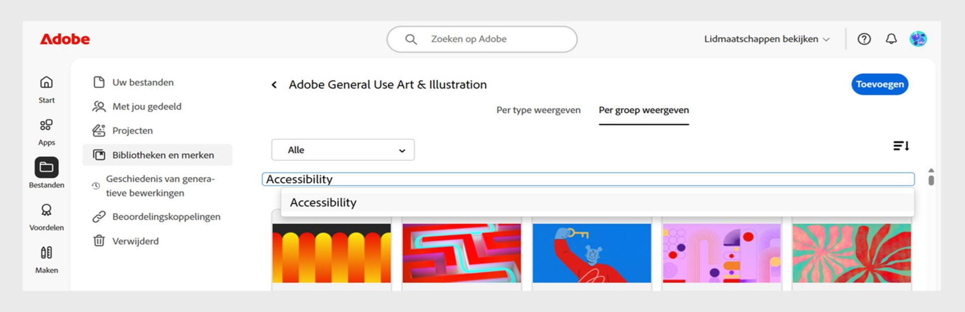 Met het tekstvak onder Weergave per groep kun je de groep of subgroep hernoemen. 