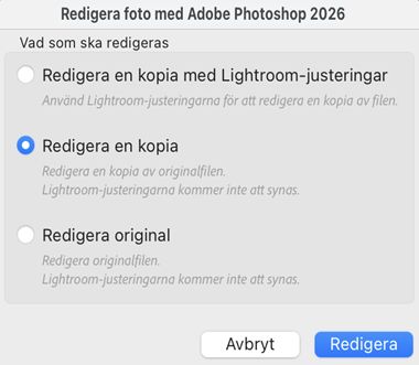 Lightroom Classic CC: Alternativ för Redigera i