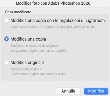Opzioni di Modifica in di Lightroom Classic CC