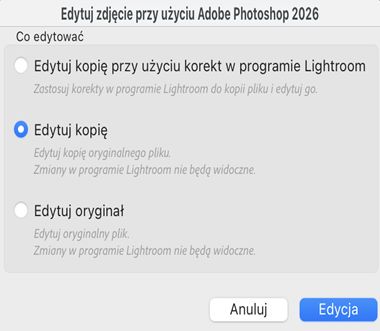 Opcje Edytuj w programu Lightroom Classic CC