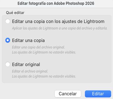 Opciones de Editar en de Lightroom Classic CC