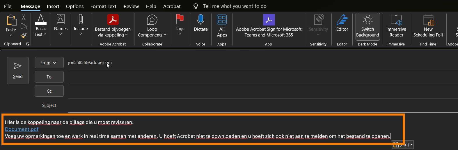 Koppeling naar de gekoppelde bestanden