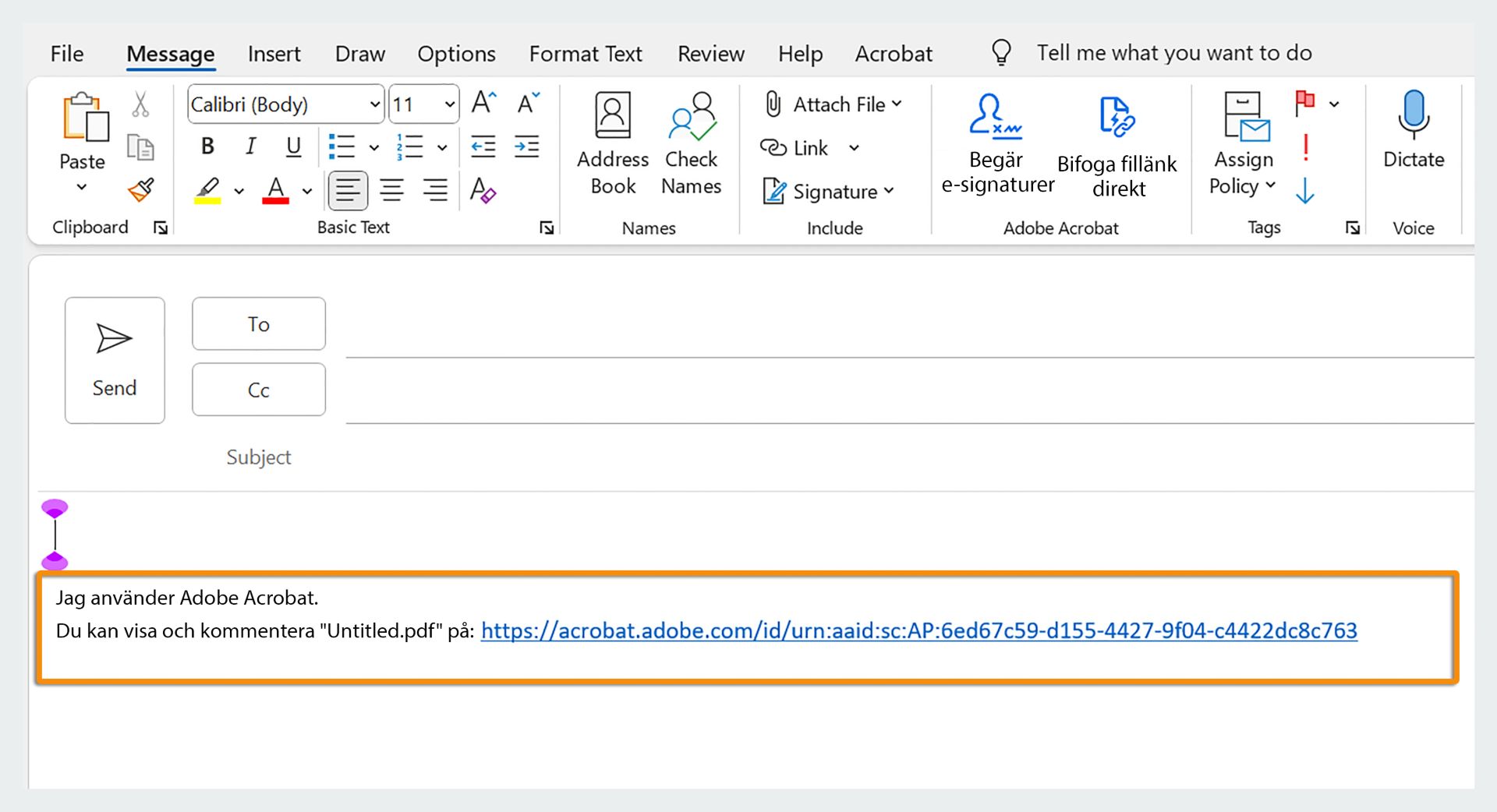 Länk till bifogade filer