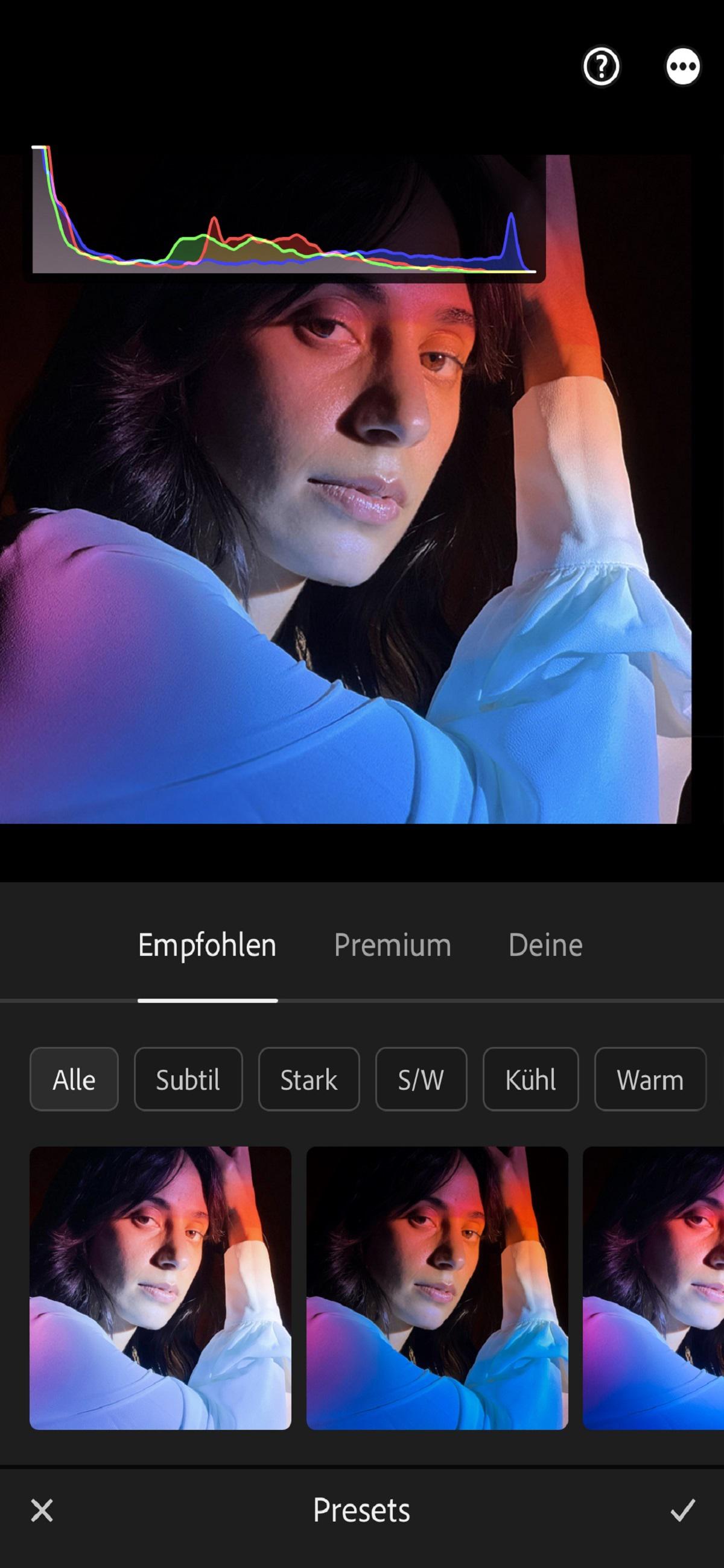 Empfohlene und Premium-Presets in Lightroom for mobile (iOS)