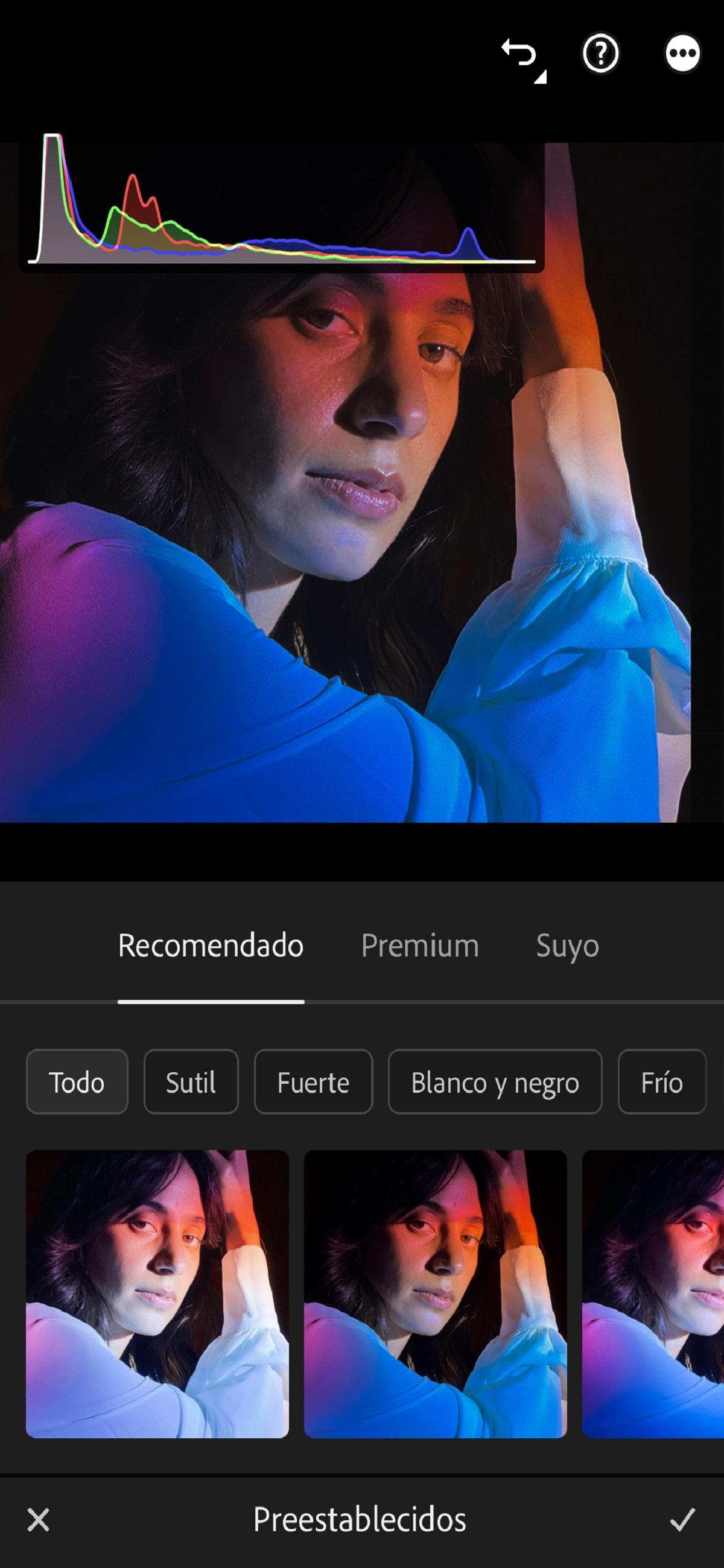 Ajustes preestablecidos recomendados y premium en Lightroom para dispositivos móviles (iOS)