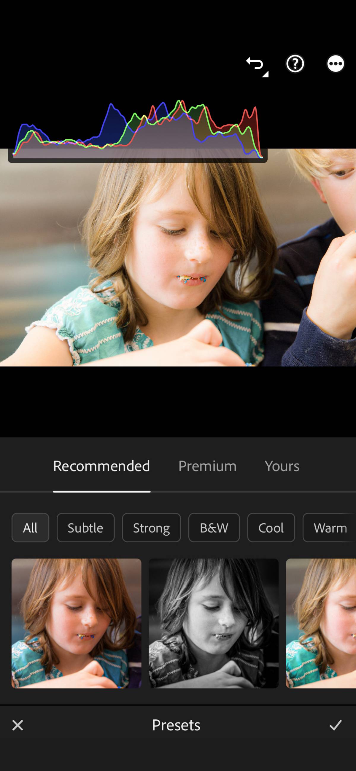 Recommended and Premium Presets in Lightroom for mobile (iOS)