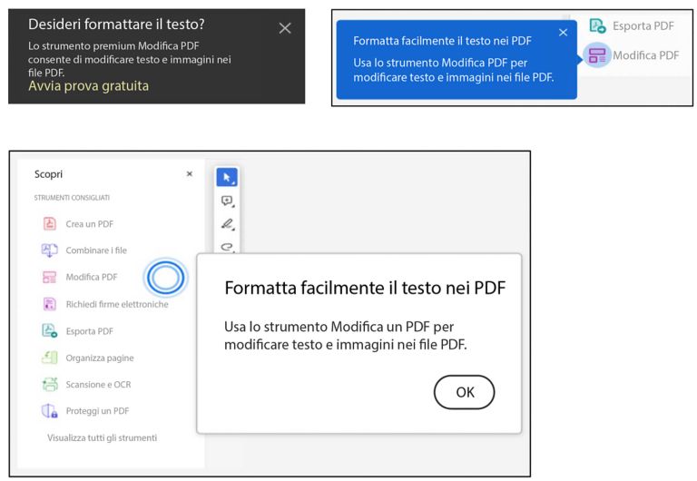 Suggerimento per lo strumento Modifica