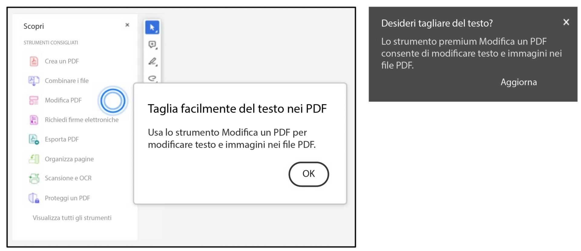Suggerimento per usare lo strumento Modifica quando si usano le scelte rapide da tastiera per tagliare o incollare