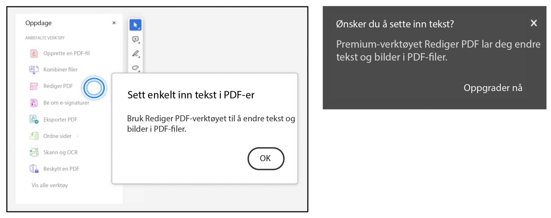 Rediger verktøy-ledetekst mens du bruker hurtigtaster til å lime inn