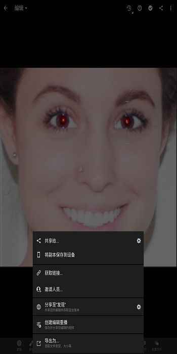 在移动版 Lightroom 的“共享”屏幕中创建“编辑回放”选项