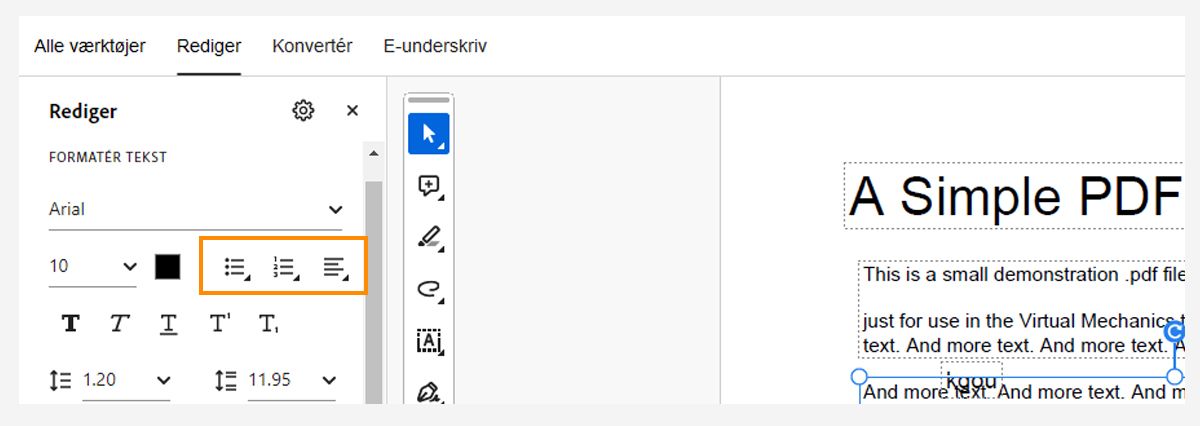 Formateringsindstillinger