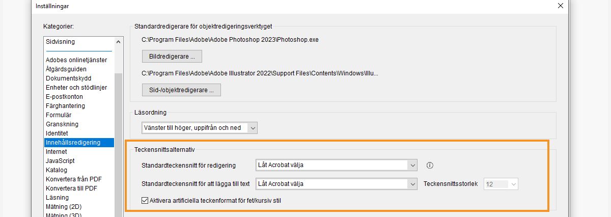 Ändra standardteckensnitt för att lägga till och redigera text i en PDF-fil