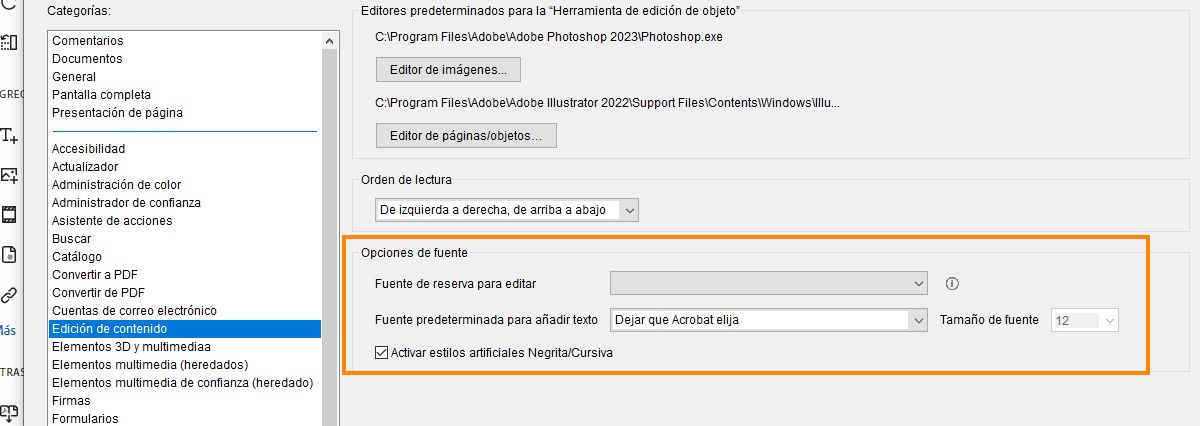 Cambiar la fuente predeterminada para añadir y editar texto en un PDF