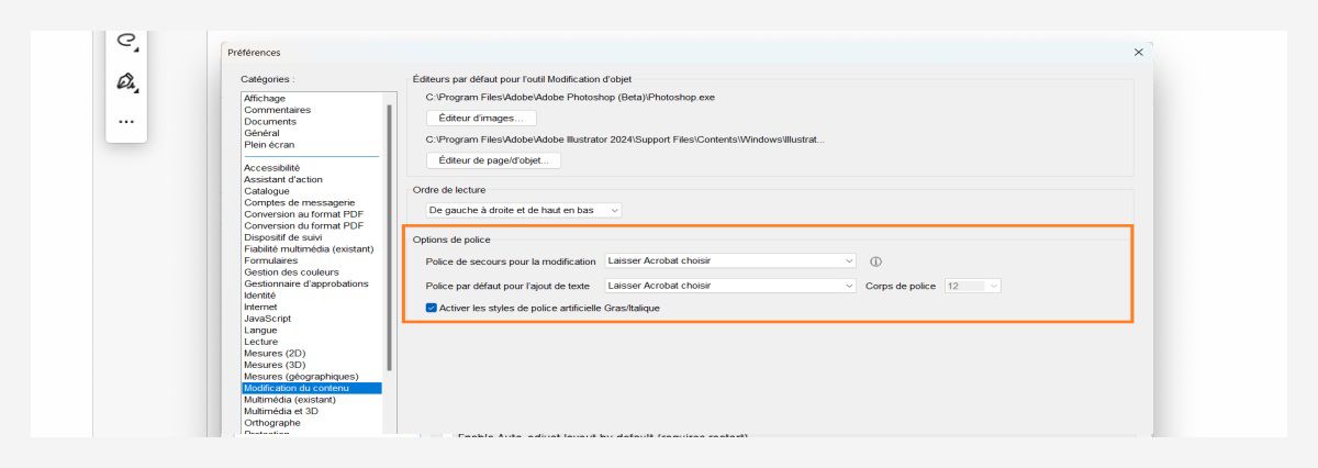 Modification de la police par défaut pour ajouter et modifier du texte dans un PDF