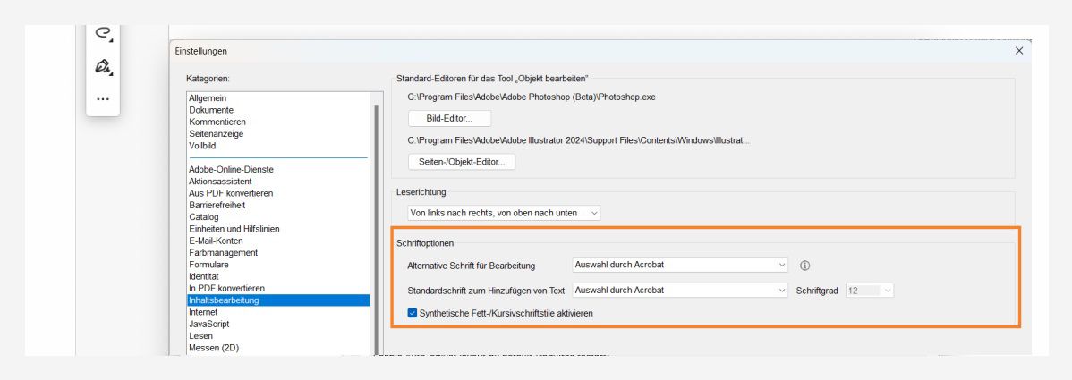 Ändere die Standardschriftart zum Hinzufügen und Bearbeiten von Text in einer PDF-Datei