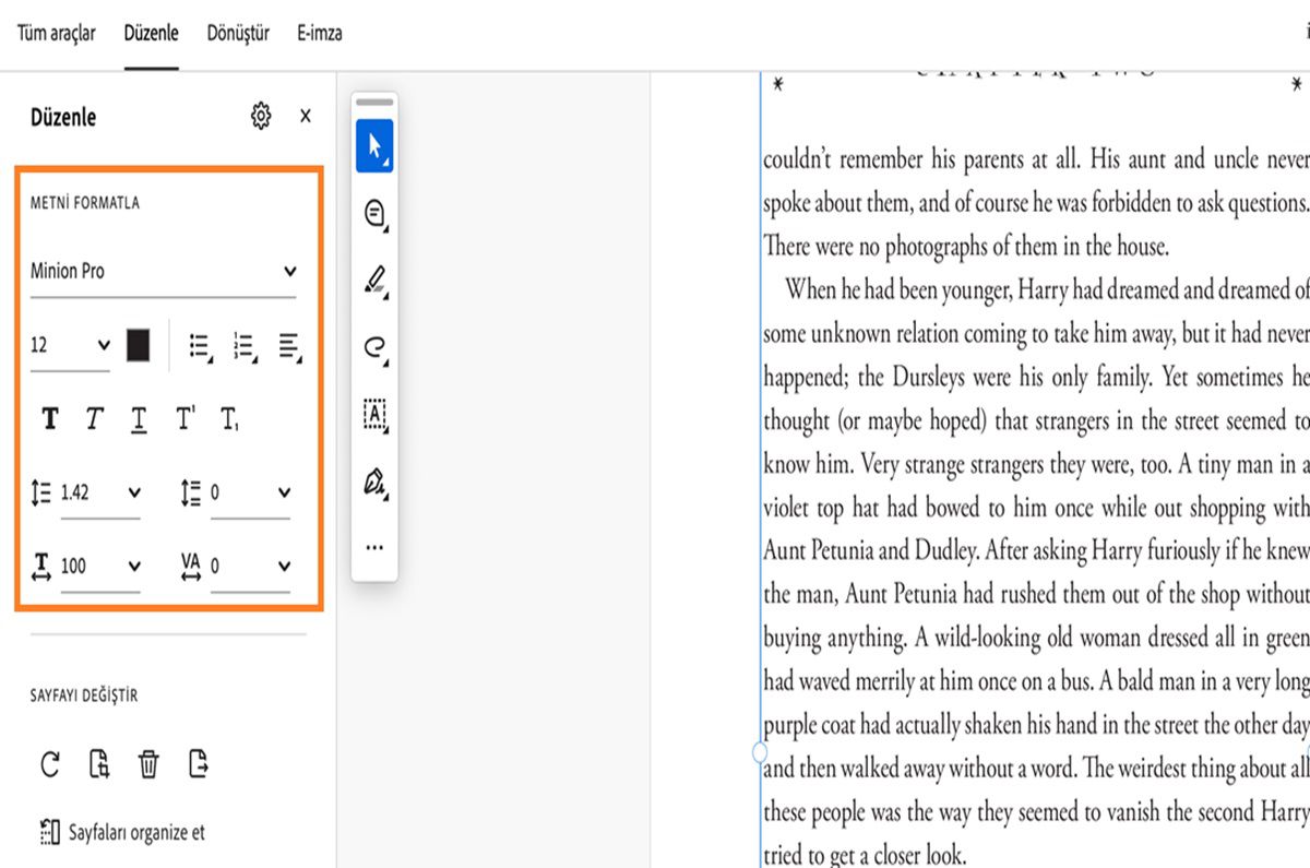 Formatlama seçenekleri