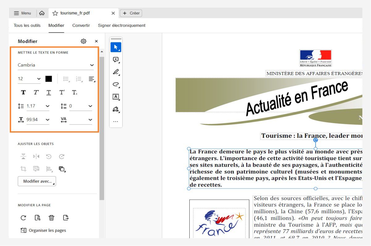 Options de mise en forme