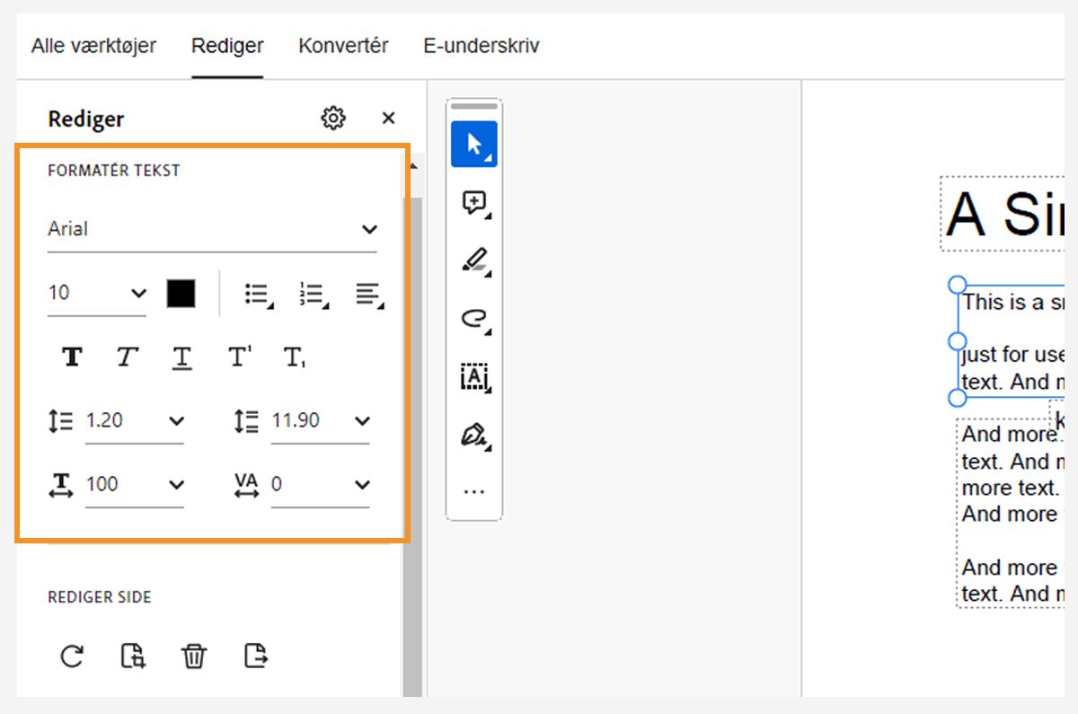 Formateringsindstillinger