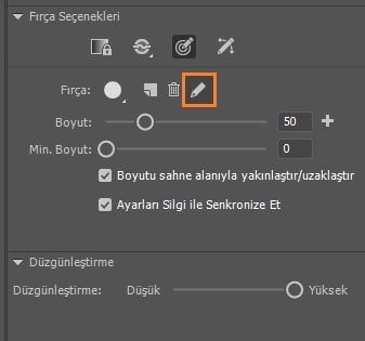 Özel fırçayı düzenleme
