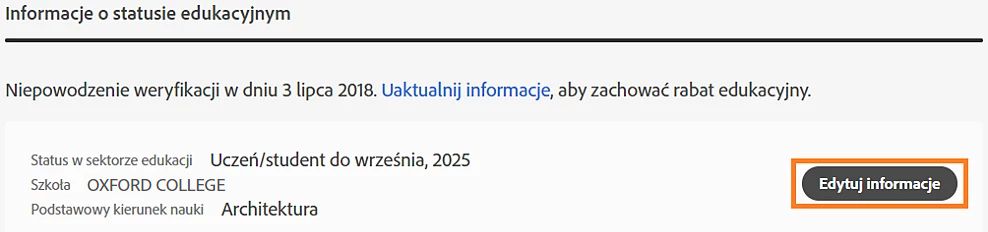 Edytuj lub potwierdź szczegóły edukacji