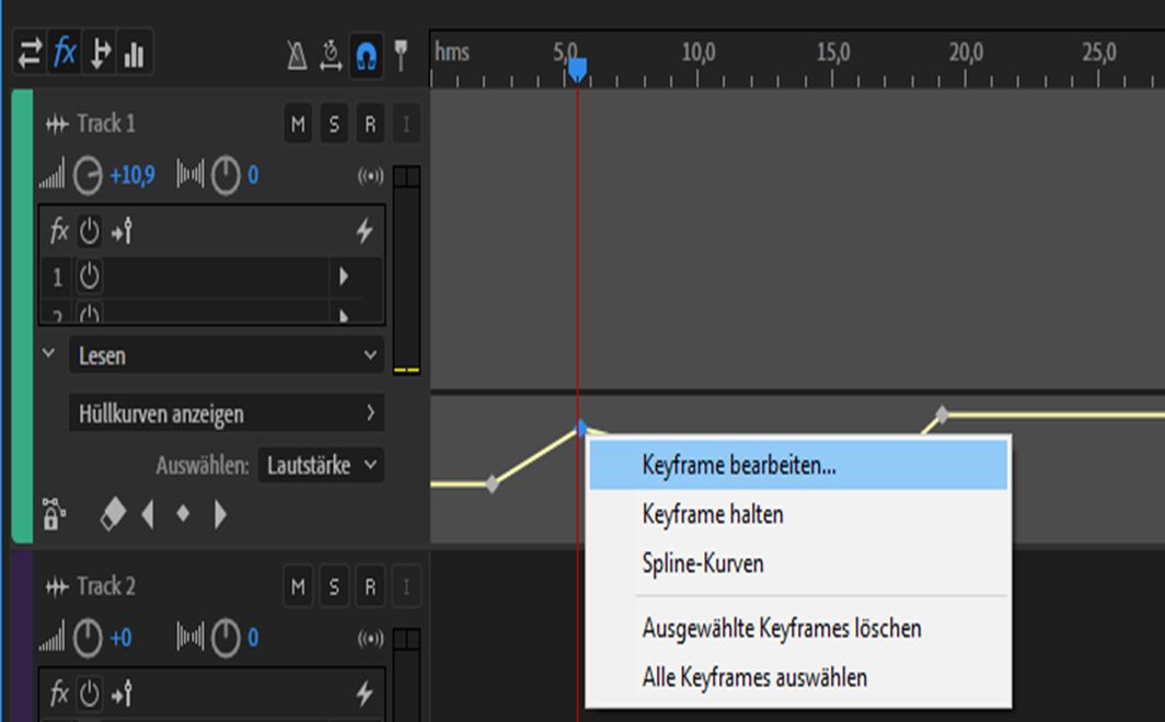 Keyframe bearbeiten