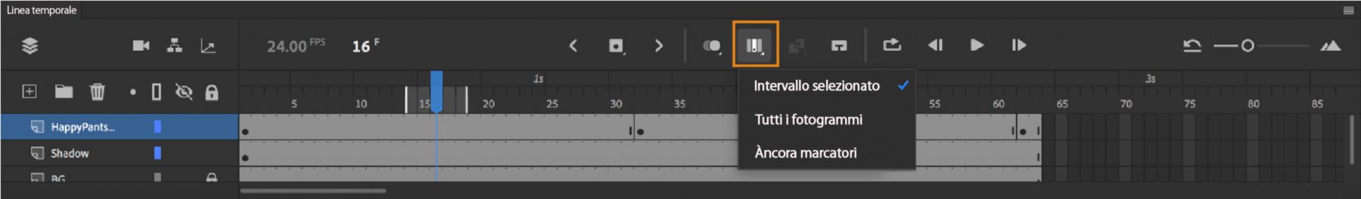 Modifica più fotogrammi