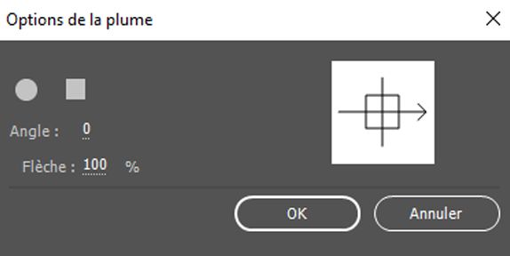 Modification des options de plume