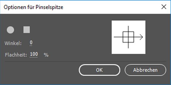 Optionen für Pinselspitze bearbeiten