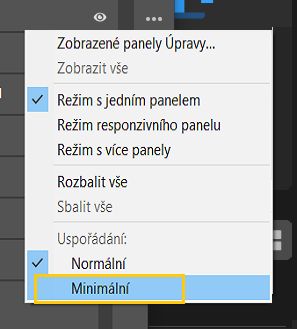 Výběrem možnosti Kompaktní změňte rozvržení