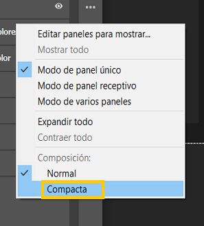 Seleccione Compacto para cambiar el diseño