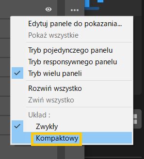 Wybór opcji Układ kompaktowy