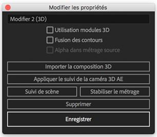 Modification des propriétés 3D