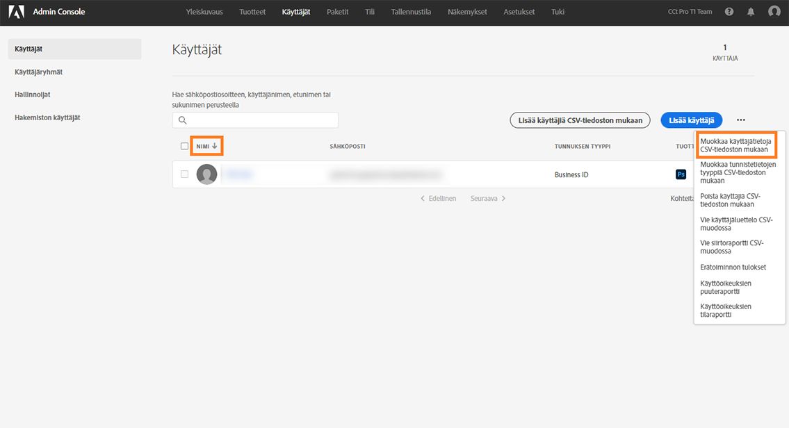 Muokkaa käyttäjätietoja