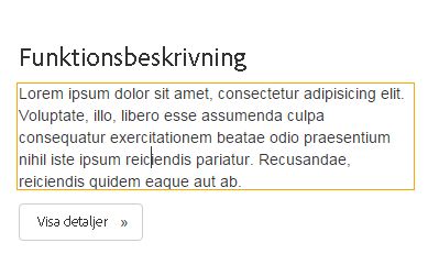 En orange kant indikerar redigeringsläge