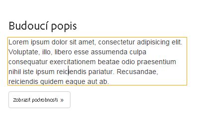 Oranžový okraj značí režim úprav