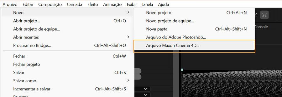 Caminho para abrir o Editor selecionado