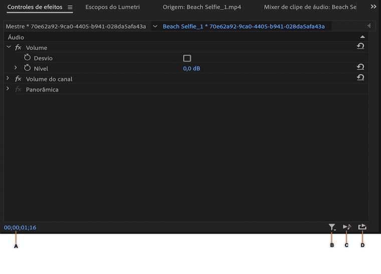 Painel Controles do efeito