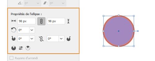 Propriétés des formes dynamiques | Ellipse