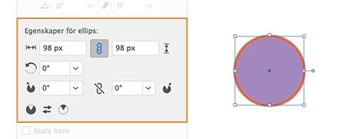 Egenskaper för live-former | Oval