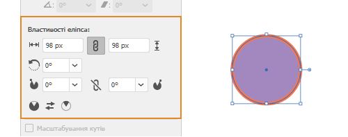 Властивості динамічних фігур | Еліпс