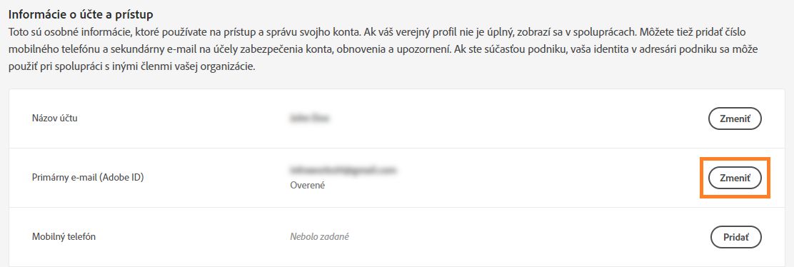 ZmeniťEmailID