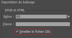 Option Emettre le fichier CSS