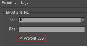 Volba Vytvořit CSS