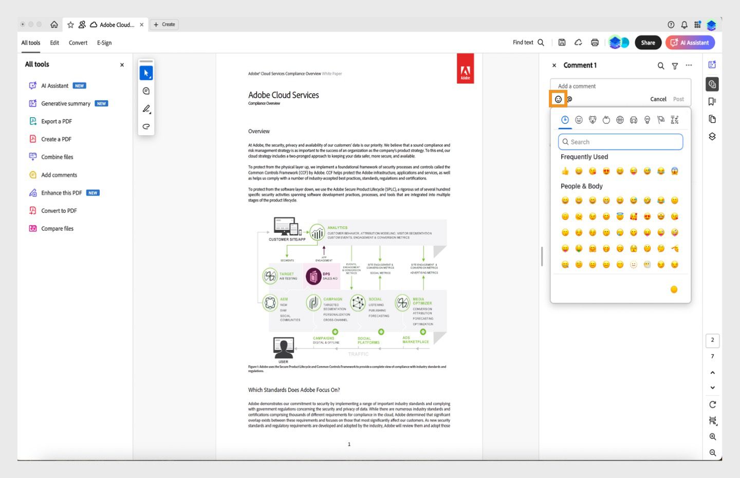 يتم عرض لوحة الرموز التعبيرية في لوحة التعليقات. 