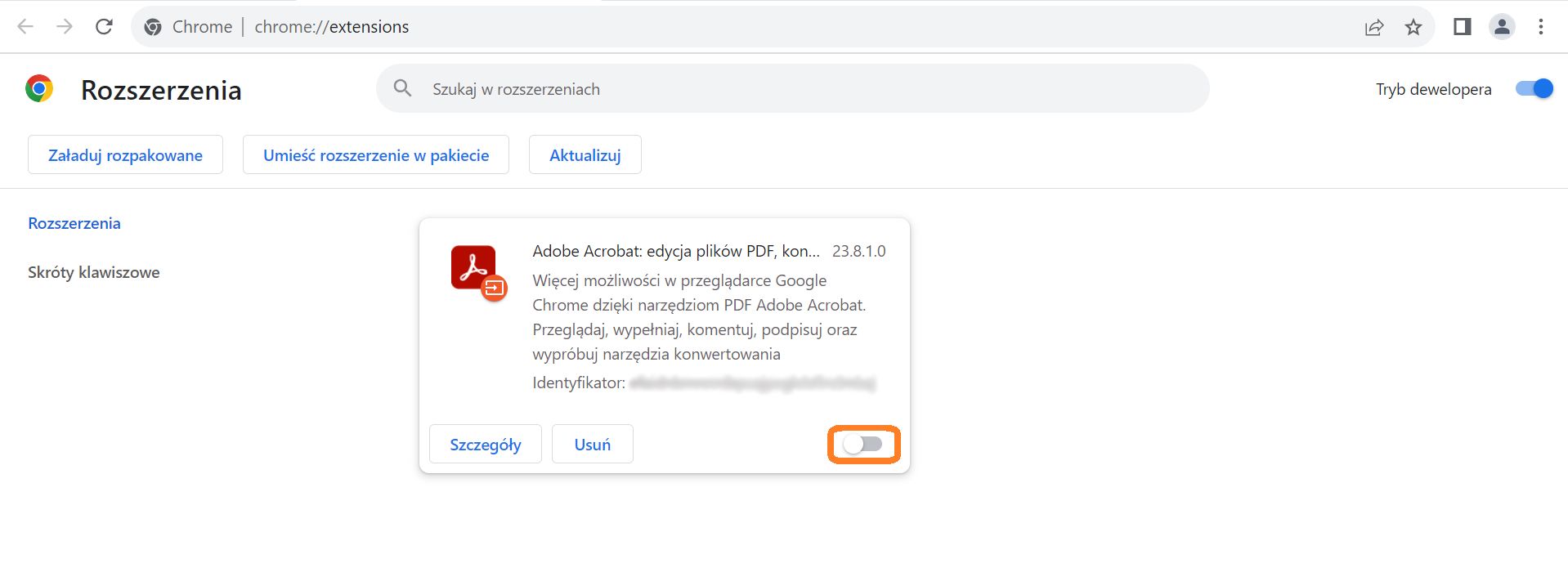 Adobe Acrobat — rozszerzenie Utwórz plik PDF