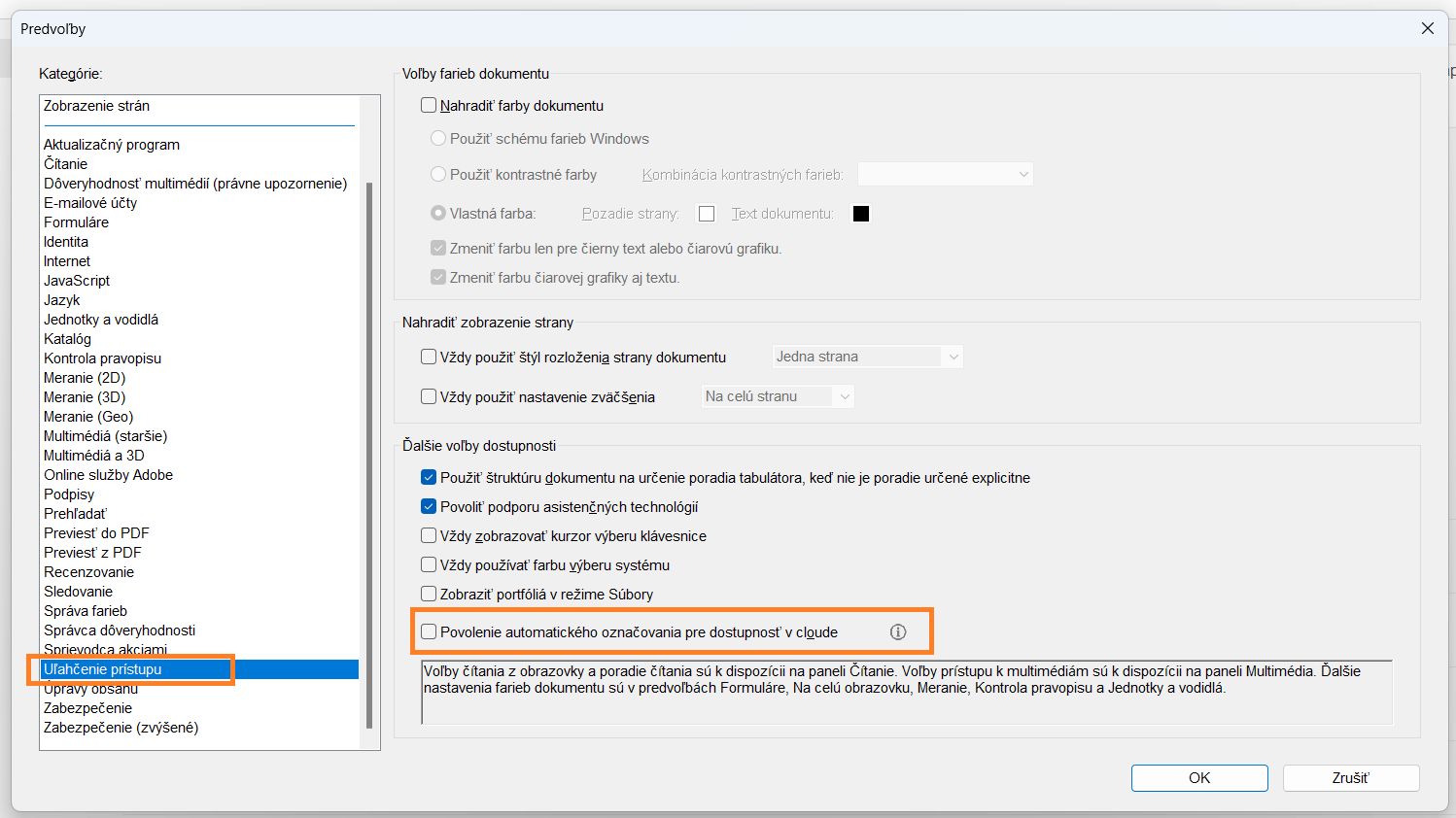 Povoľte cloudové automatické označovanie pre prístupnosť