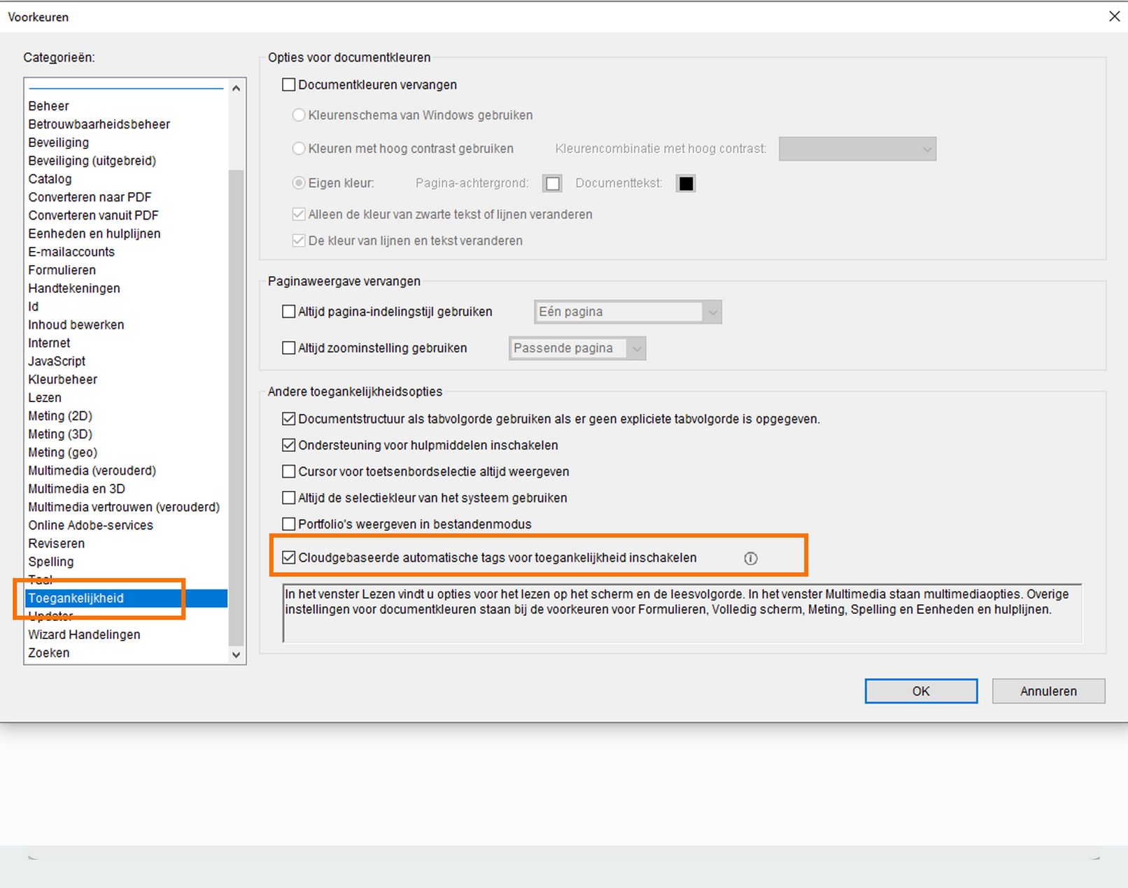Voorkeur voor het in- of uitschakelen van cloudgebaseerde auto-tagging