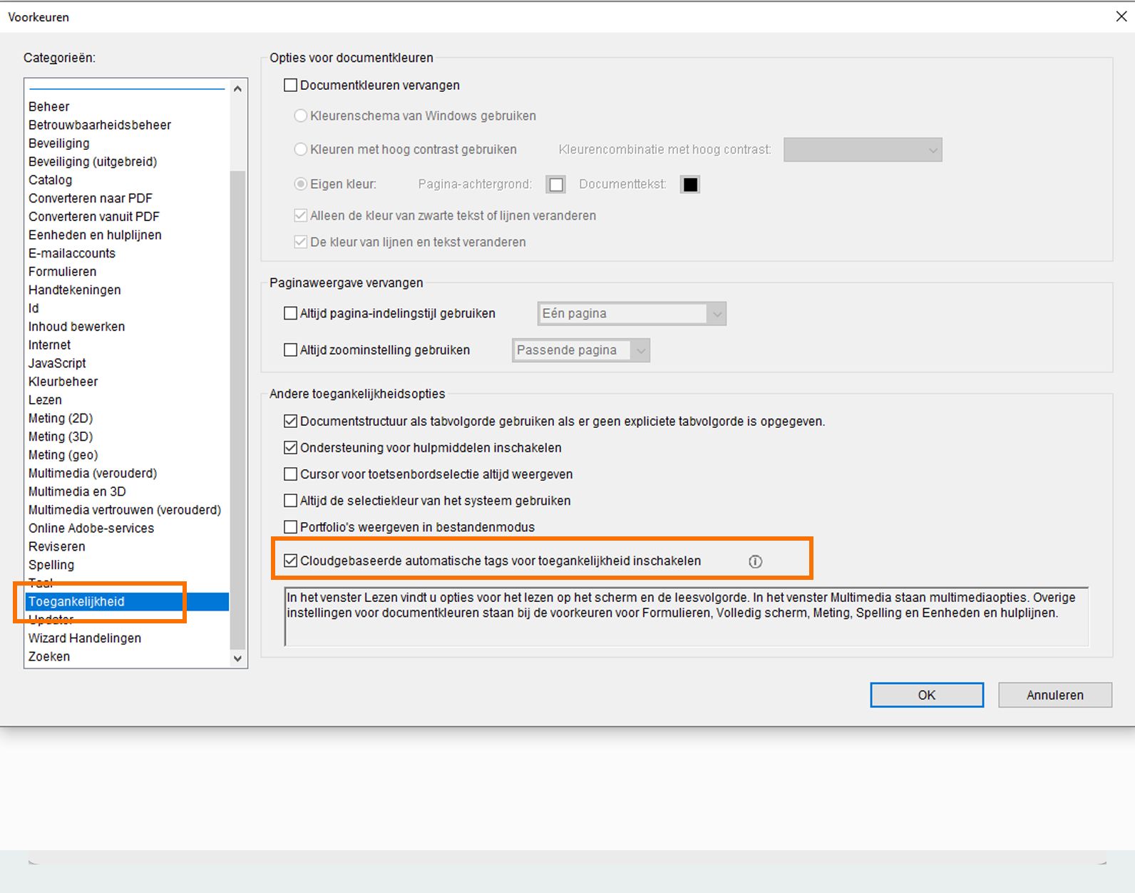 Automatische tags op basis van de cloud inschakelen voor toegankelijkheid